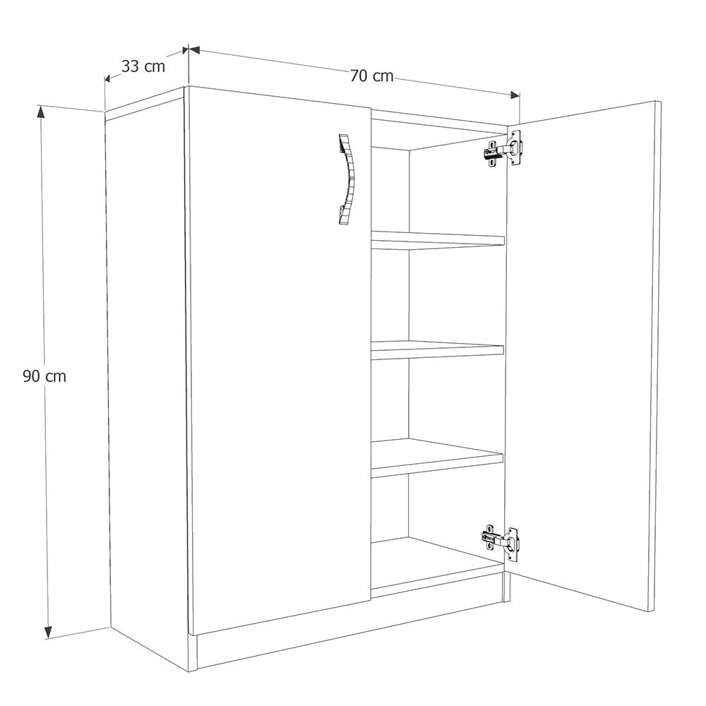 Pantofar Adore Double, 2 usi, 3 rafturi, capacitate 12-16 perechi, Alb, 70x90x33 cm