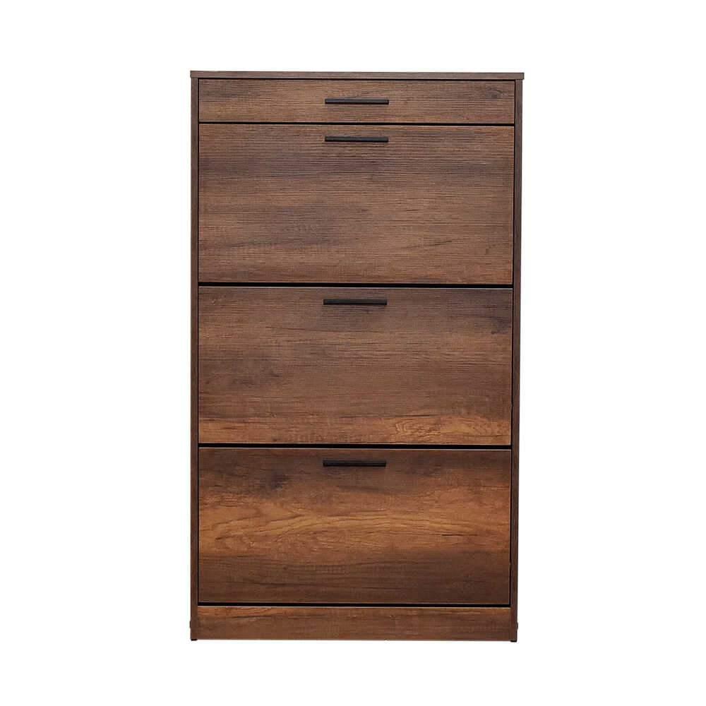 Pantofar Adore Extra, 3 compartimente, capacitate 18 perechi incaltaminte, Alb - Nuc, 75x128x29 cm - Nuc