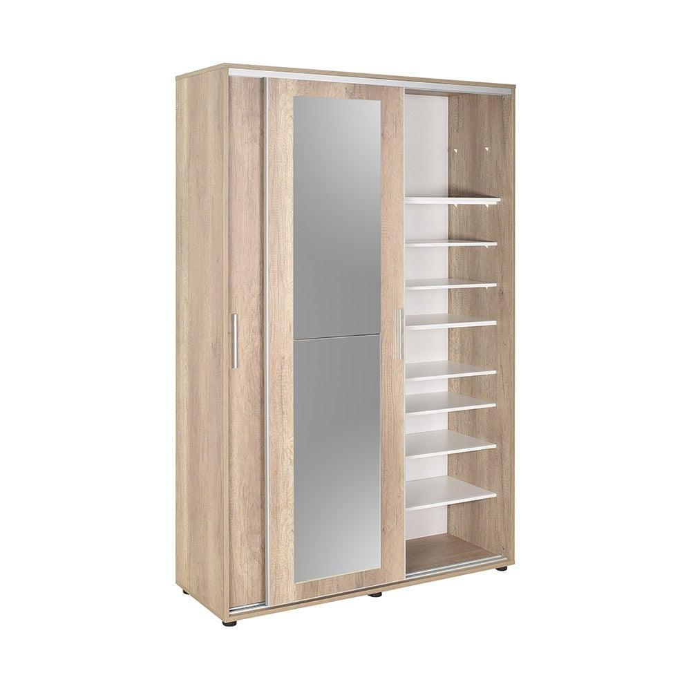 Pantofar Adore Porto cu cuier, 2 usi cu oglinda, 12 rafturi, capacitate 35 perechi incaltaminte, 120 x 212 x 40 Cm