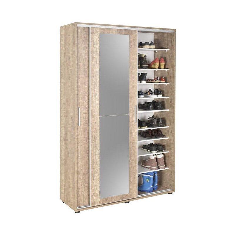 Pantofar Adore Porto cu cuier, 2 usi cu oglinda, 12 rafturi, capacitate 35 perechi incaltaminte, 120 x 212 x 40 Cm