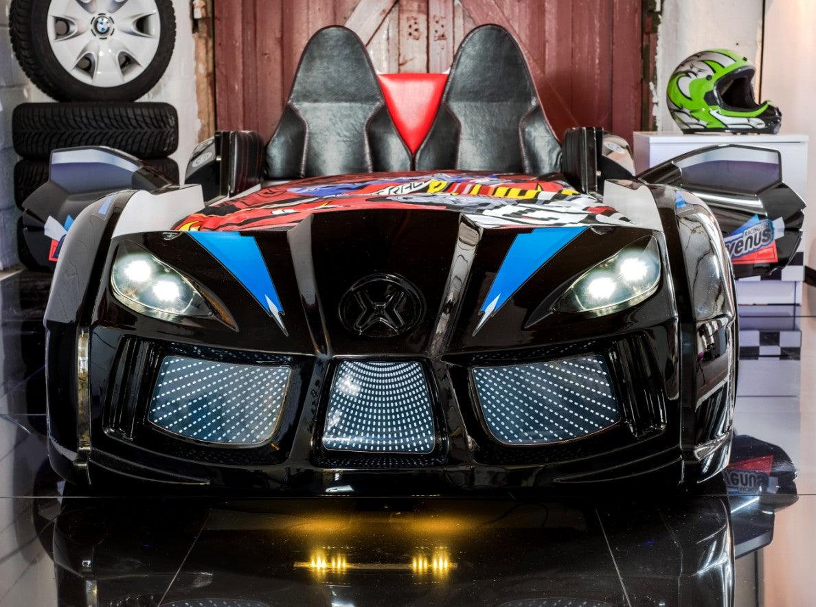 Pat masinuta Batman, Negru, 235x60x130 cm