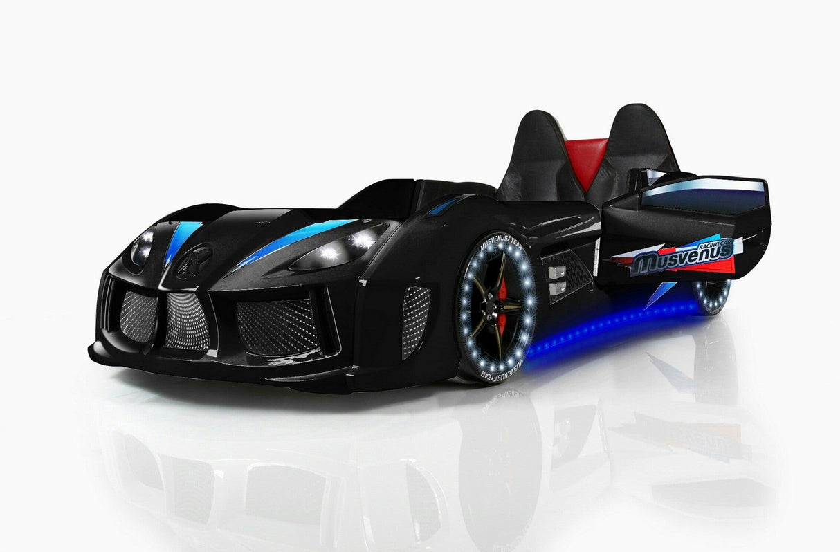 Pat masinuta Batman, Negru, 235x60x130 cm