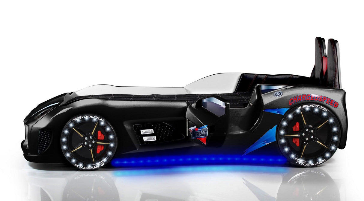 Pat masinuta Batman, Negru, 235x60x130 cm