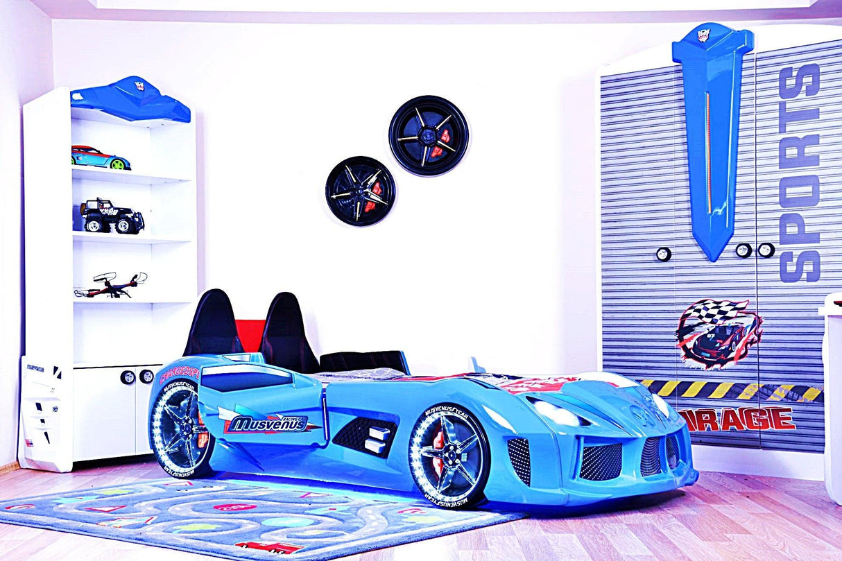 Pat masinuta Hakkinen, Albastru, 235x60x130 cm