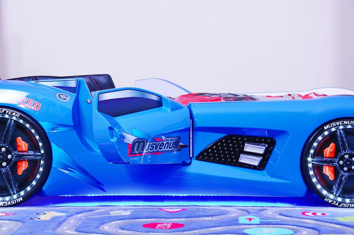 Pat masinuta Hakkinen, Albastru, 235x60x130 cm