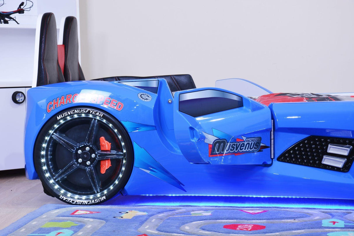 Pat masinuta Hakkinen, Albastru, 235x60x130 cm