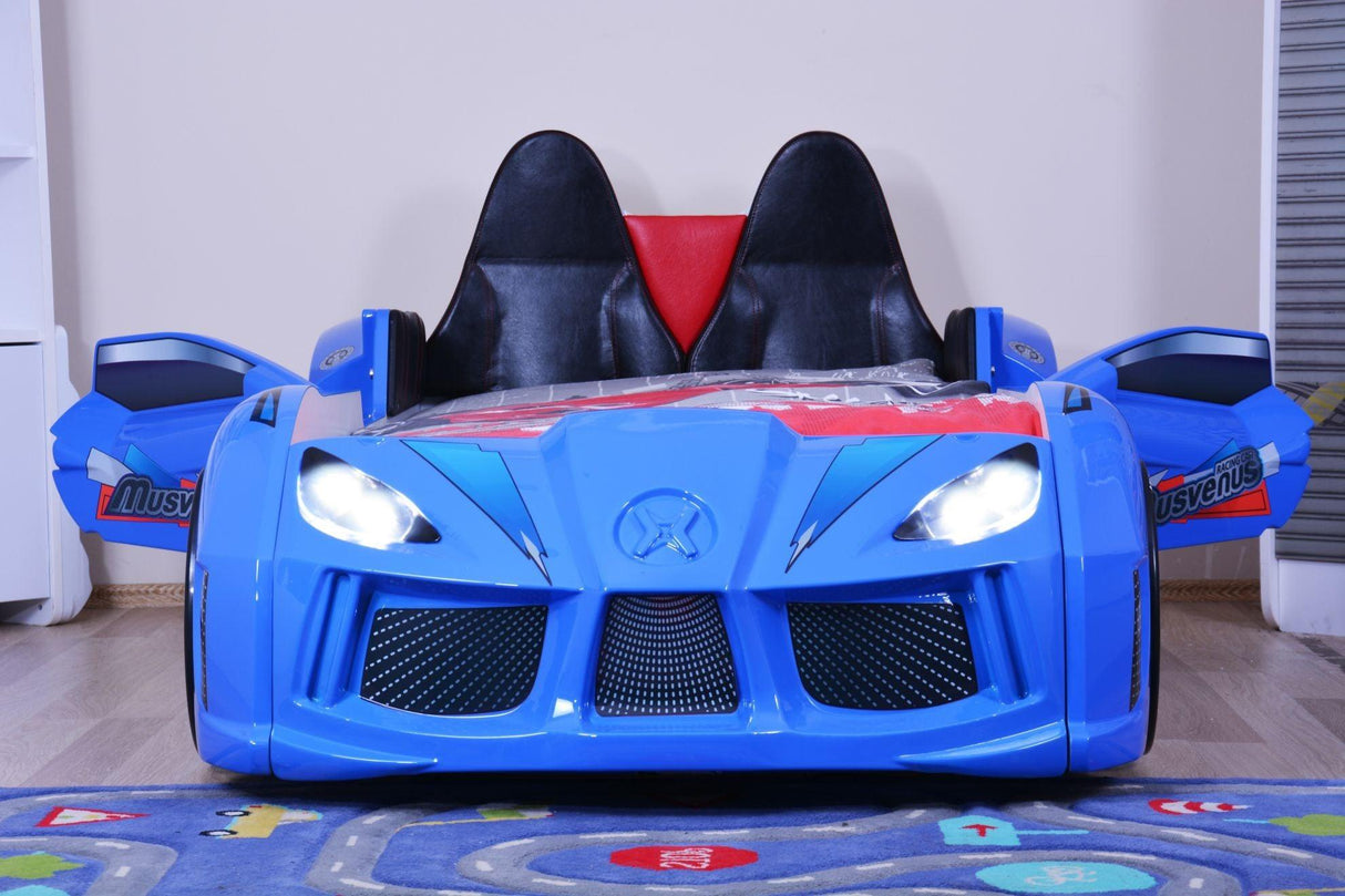 Pat masinuta Hakkinen, Albastru, 235x60x130 cm