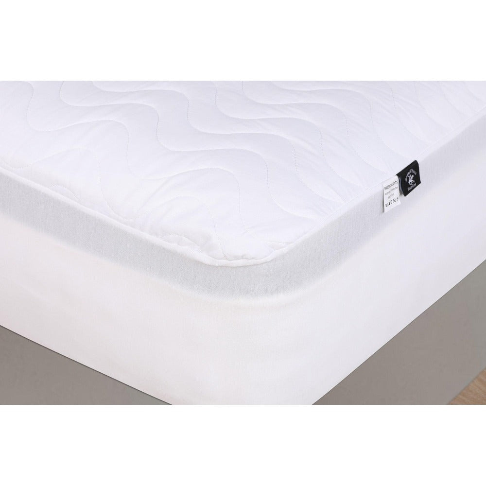Protectie de pat double, 100% Bumbac Ranforce, Alb, 200x180 cm
