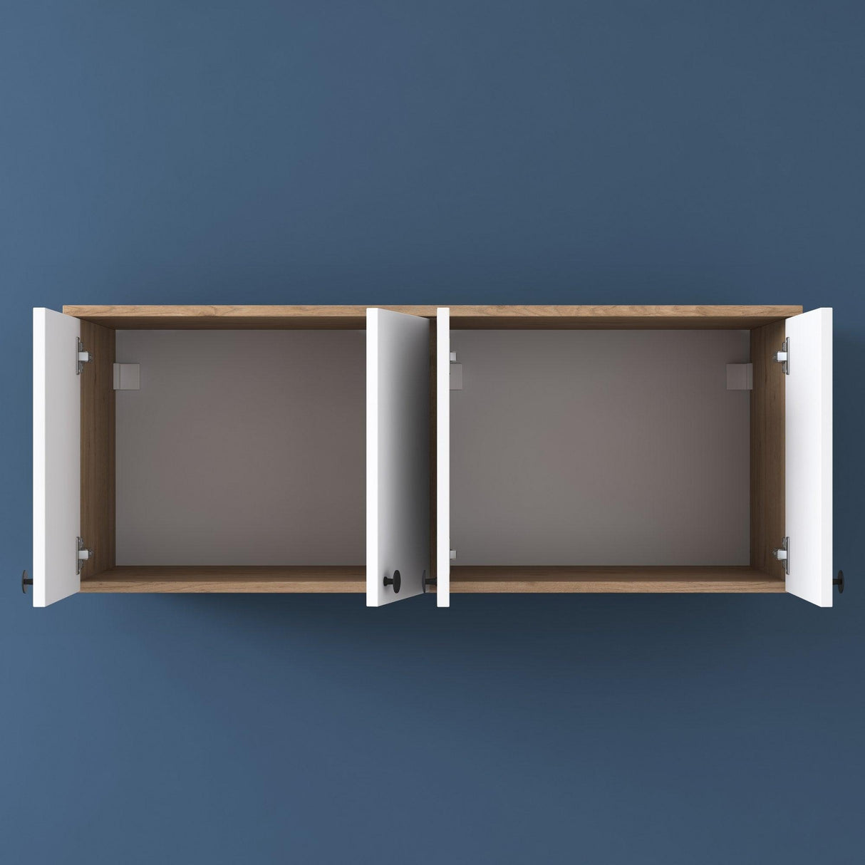 Raft de Bucatarie Nehir cu 4 Usi, Alb - Nuc, 120 X 47 X 42 Cm