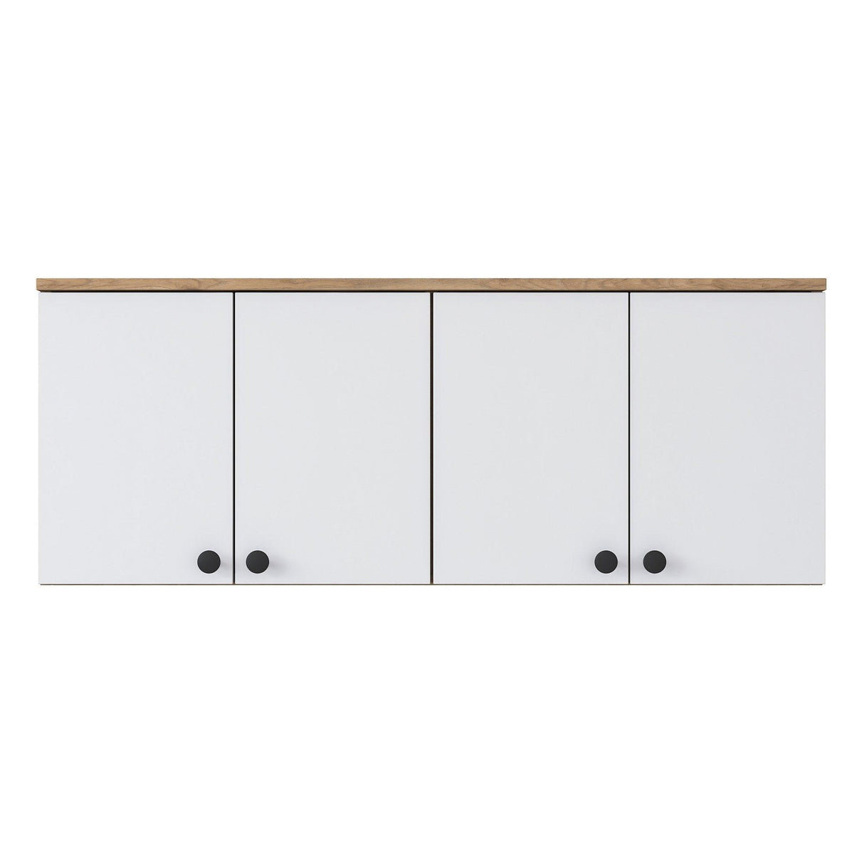 Raft de Bucatarie Nehir cu 4 Usi, Alb - Nuc, 120 X 47 X 42 Cm