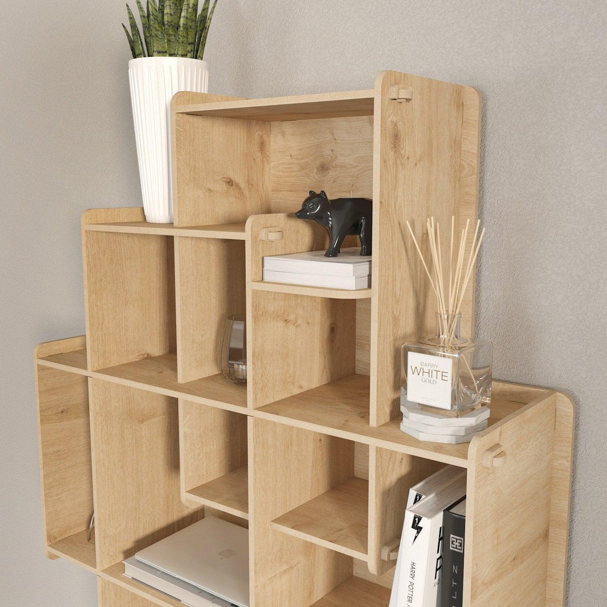 Raft De Perete Adis cu 5 Rafturi, Stejar, 70 X 89 X 21 Cm