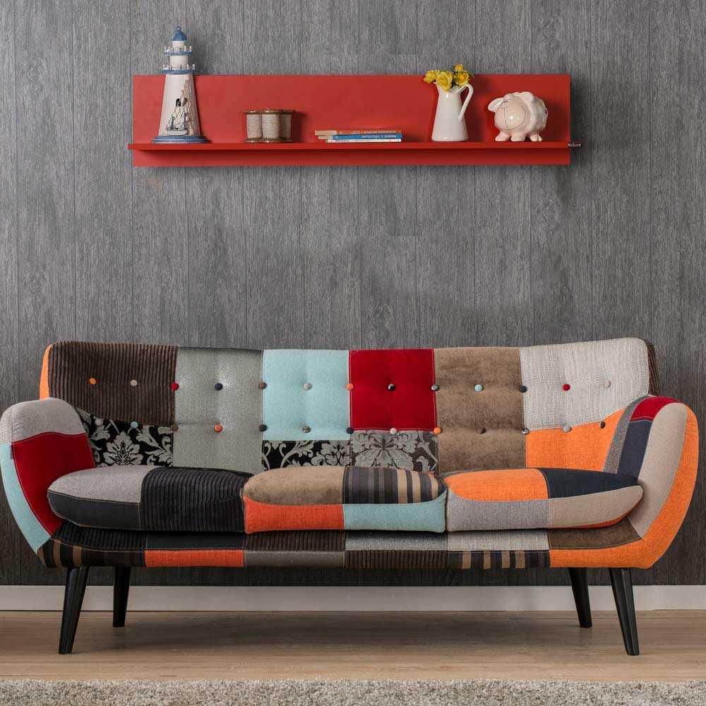Raft de perete Adore Optimal, 120x25x20 cm - Rosu