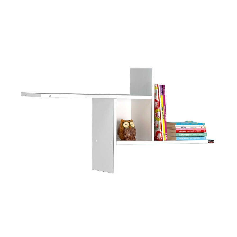 Raft de perete Adore Windmill cu 3 Compartimente, 100x50x18 cm - Alb