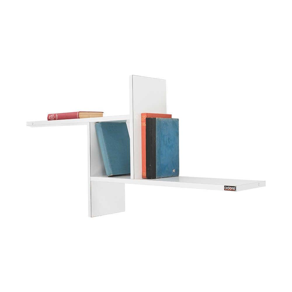 Raft de perete Adore Windmill cu 3 Compartimente, 100x50x18 cm - Alb