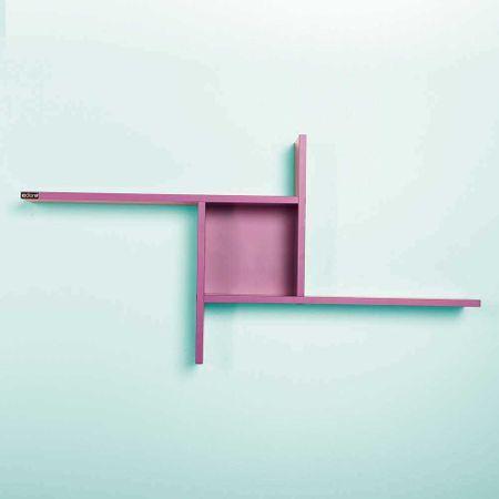 Raft de perete Adore Windmill cu 3 Compartimente, 100x50x18 cm - Mov