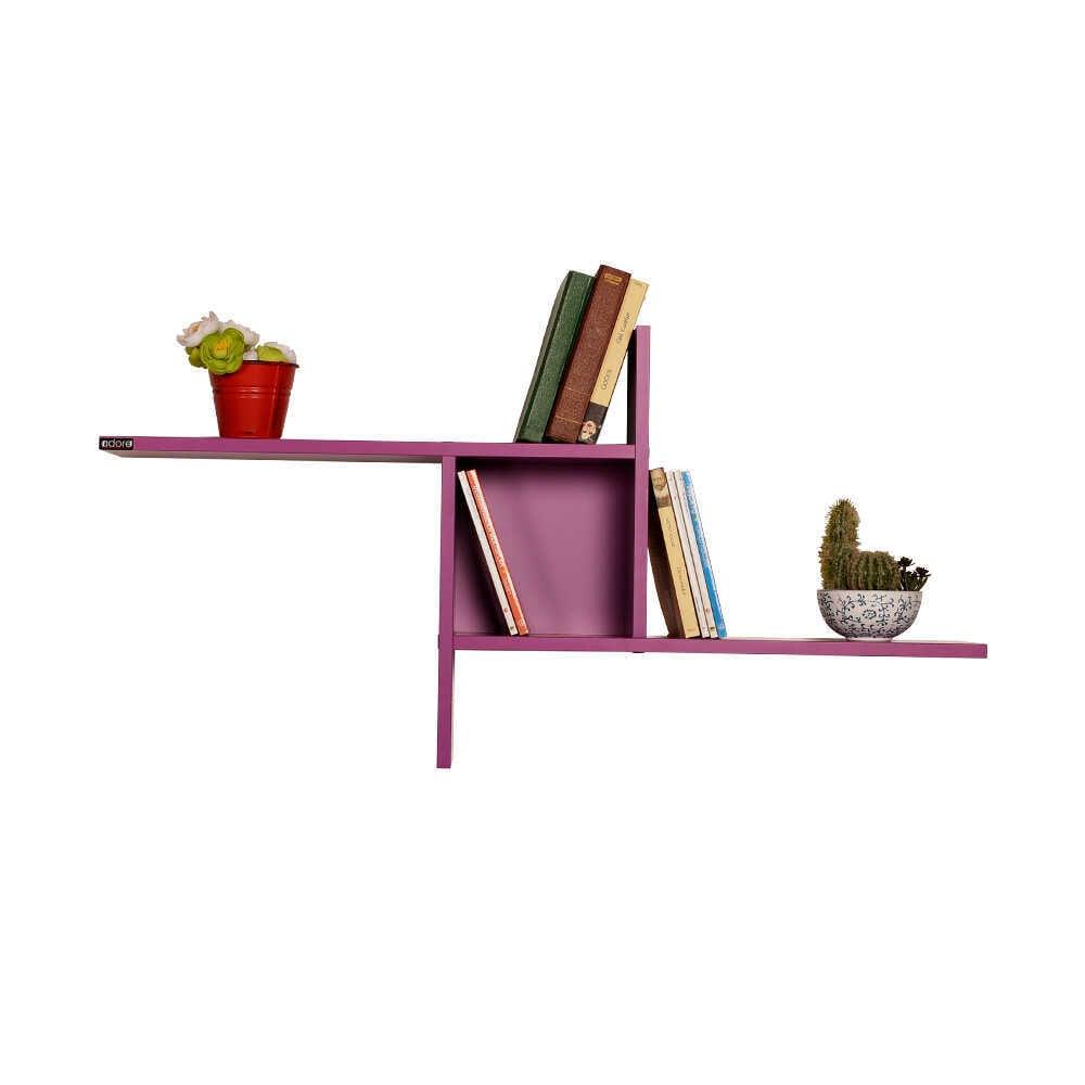 Raft de perete Adore Windmill cu 3 Compartimente, 100x50x18 cm - Mov