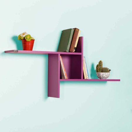 Raft de perete Adore Windmill cu 3 Compartimente, 100x50x18 cm - Mov