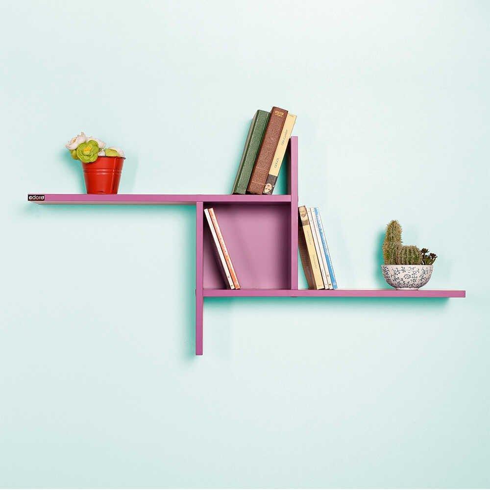 Raft de perete Adore Windmill cu 3 Compartimente, 100x50x18 cm - Mov
