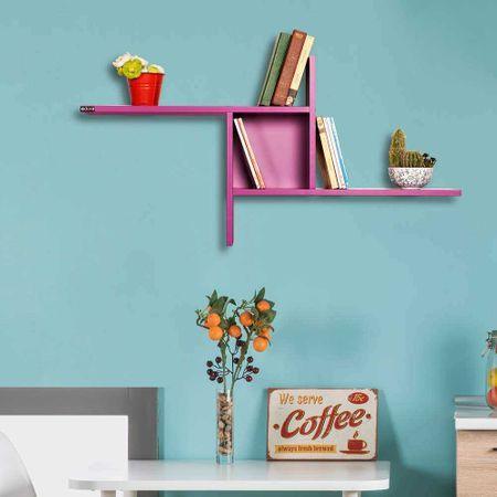 Raft de perete Adore Windmill cu 3 Compartimente, 100x50x18 cm - Mov