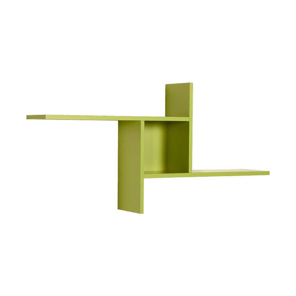 Raft de perete Adore Windmill cu 3 Compartimente, 100x50x18 cm - Verde