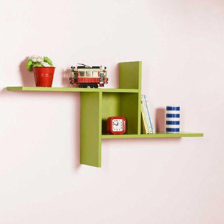 Raft de perete Adore Windmill cu 3 Compartimente, 100x50x18 cm - Verde