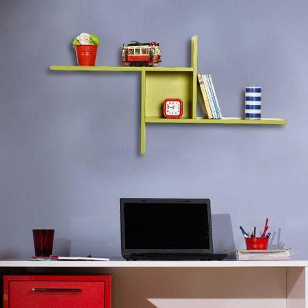 Raft de perete Adore Windmill cu 3 Compartimente, 100x50x18 cm - Verde