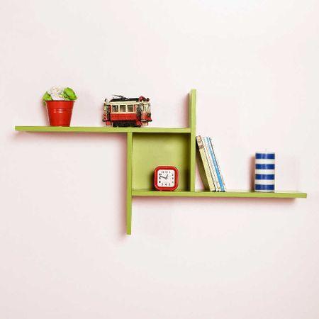 Raft de perete Adore Windmill cu 3 Compartimente, 100x50x18 cm - Verde