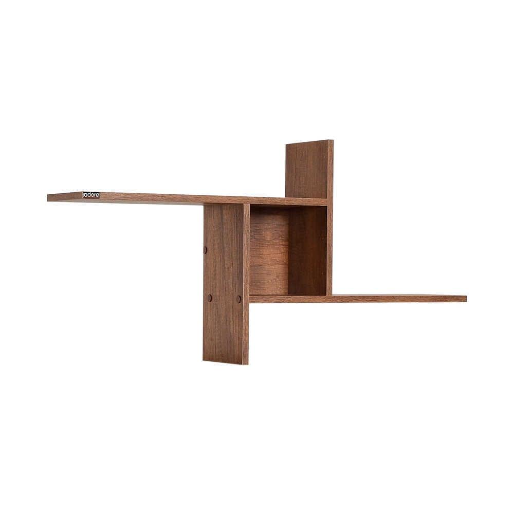 Raft de perete Adore Windmill cu 3 Compartimente, 100x50x18 cm - Maro