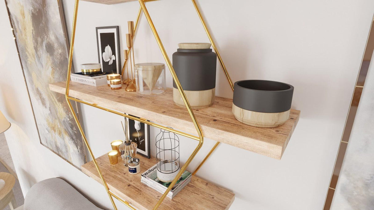 Raft de Perete Baie Karizma Raf, Aur, 70 x 16 x 60 cm