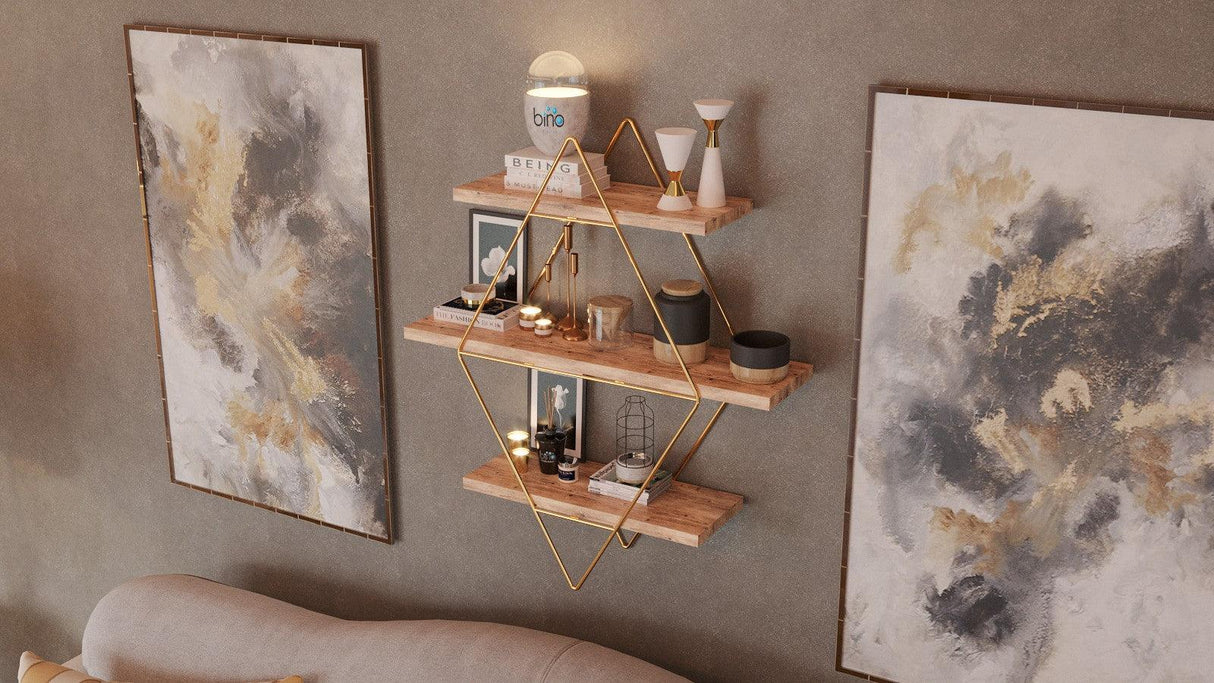 Raft de Perete Baie Karizma Raf, Aur, 70 x 16 x 60 cm