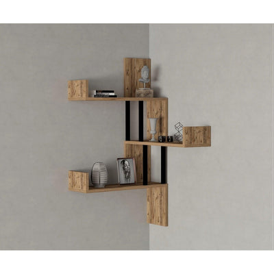 Raft de perete Biat, 3 Rafturi, Stejar, 105 x 60 x 20 cm