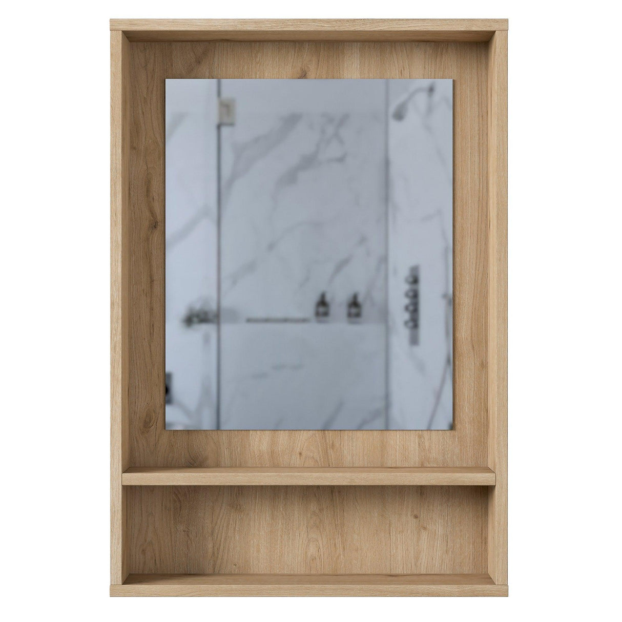 Raft de Perete cu Oglinda Selda, Nuc, 60 X 87 X 12 Cm