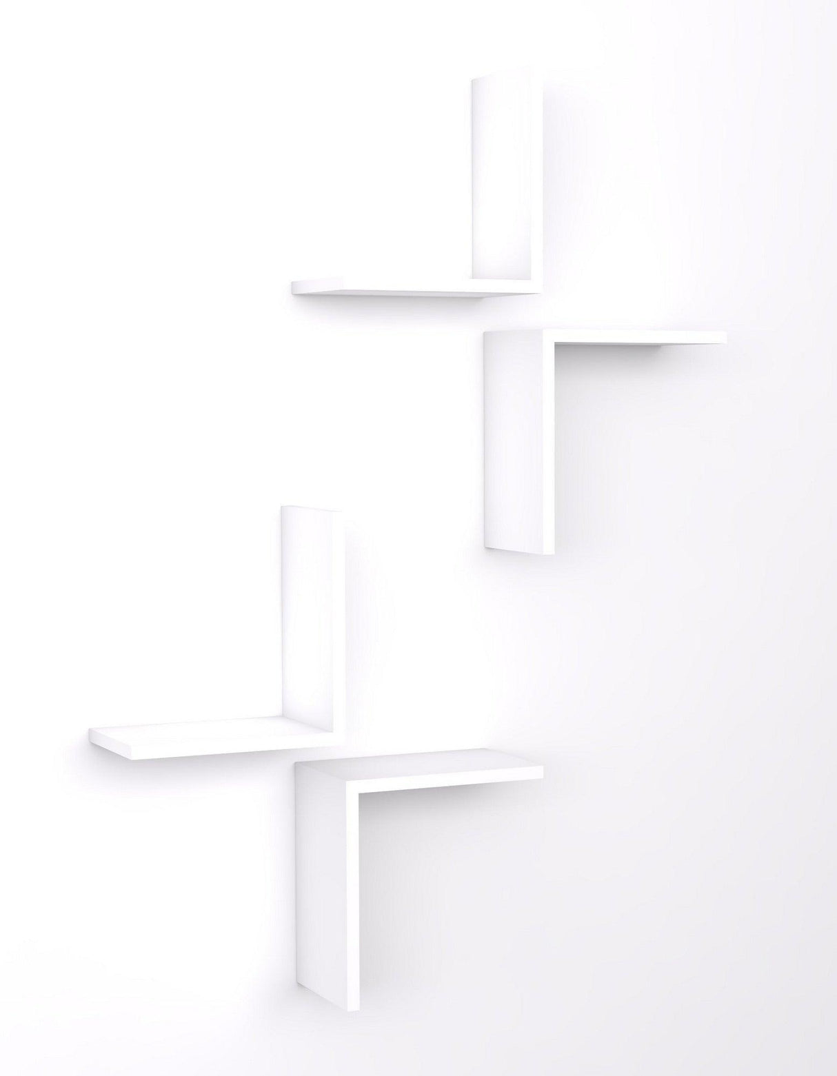 Raft de perete Face 4 Piese, Alb, 29 x 32 x 20 cm