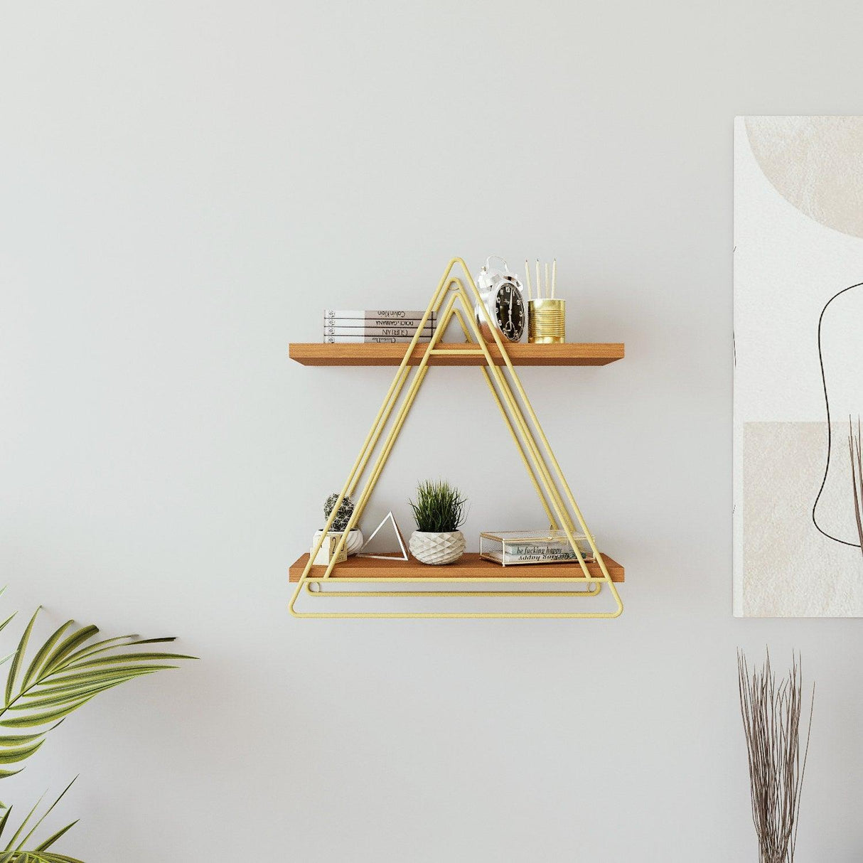 Raft De Perete Fuat, Aur, 42X38X16 Cm