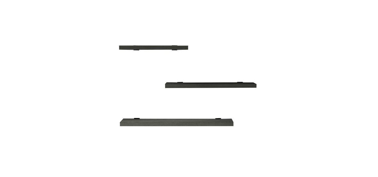 Raft de perete Leila, 3 Piese, Gri - Alb, 50x14 cm - Gri