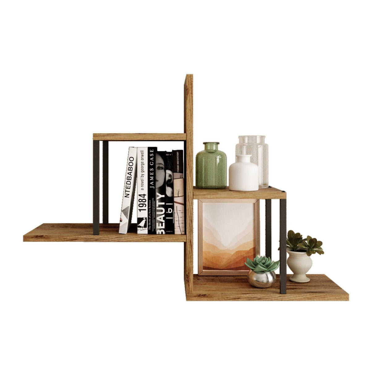 Raft de perete Plagulis, Stejar, 89 x 62 x 22 cm