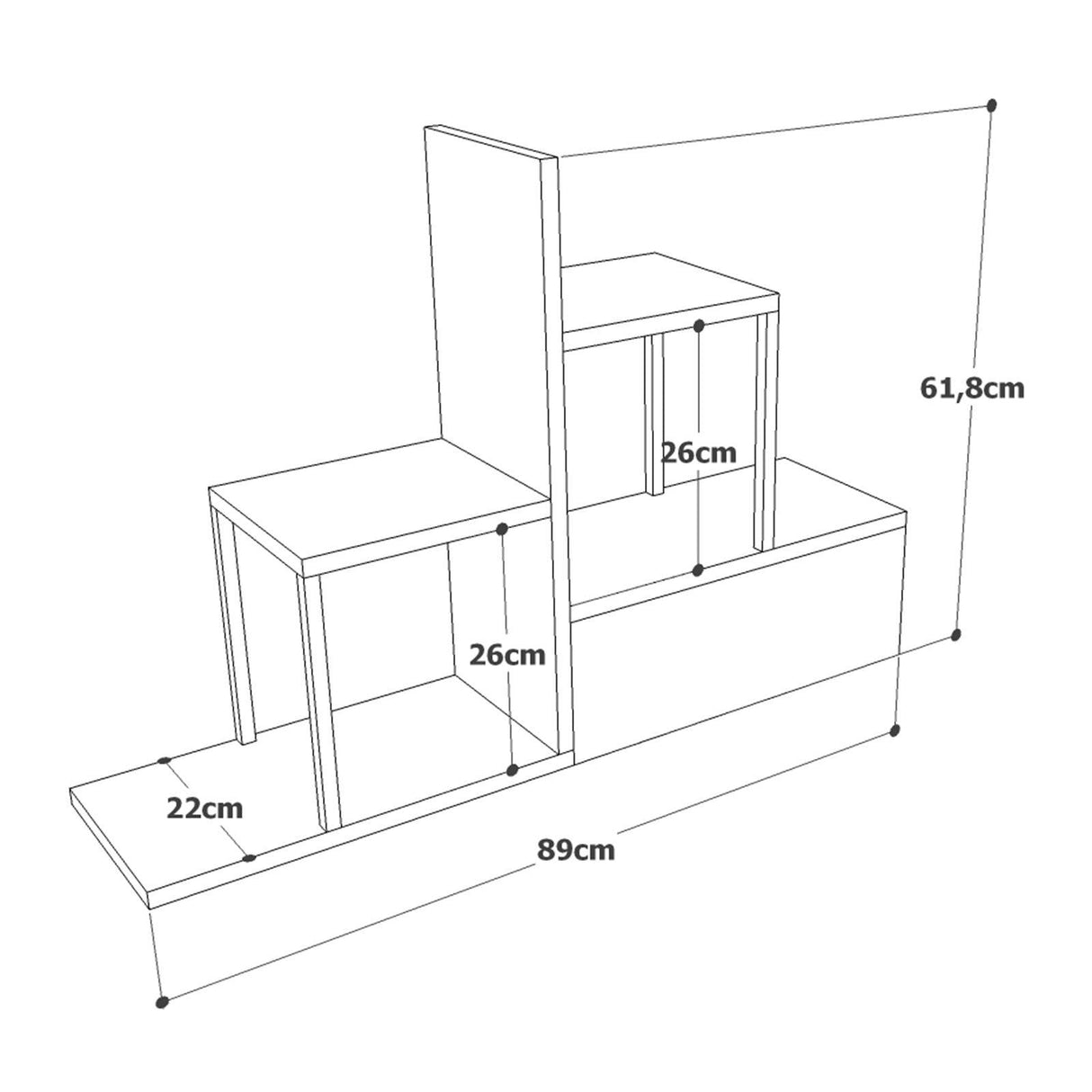 Raft de perete Plagulis, Stejar, 89 x 62 x 22 cm