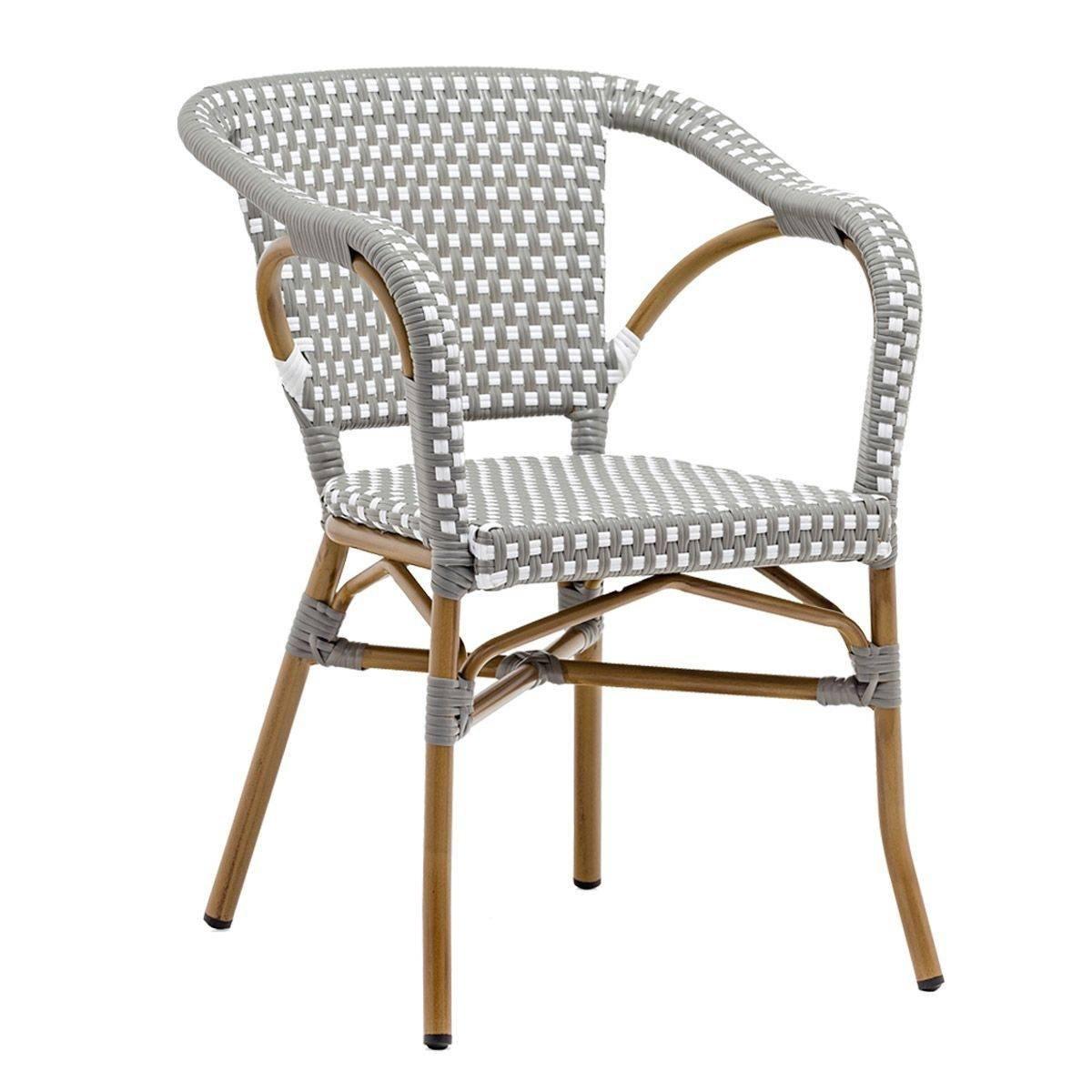 Scaun de gradina Oasis - Grey, White, Gri, 42x61x42 cm