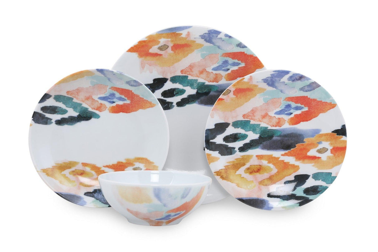 Serviciu de masa, 24 piese, Portelan, Multicolor