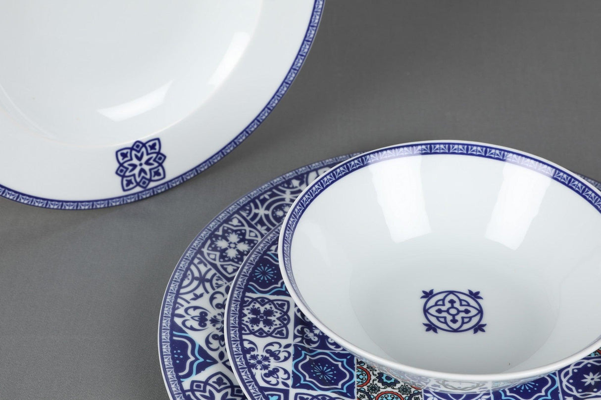 Serviciu de masa, 24 piese, Portelan, Albastru