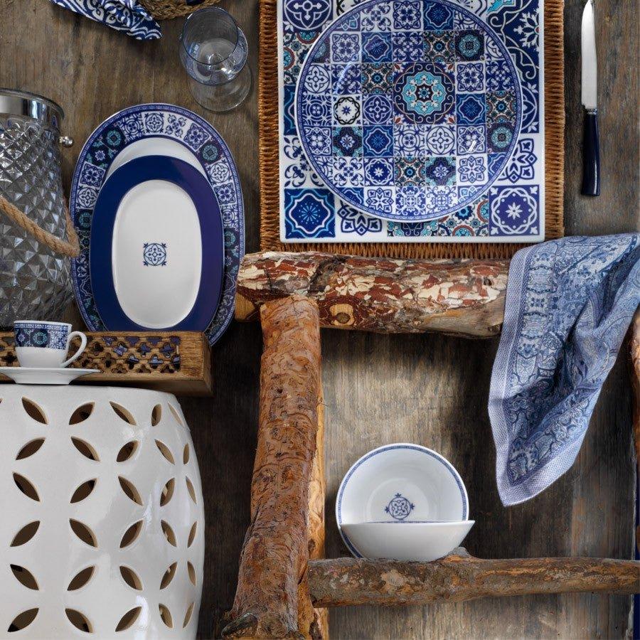 Serviciu de masa, 24 piese, Portelan, Albastru