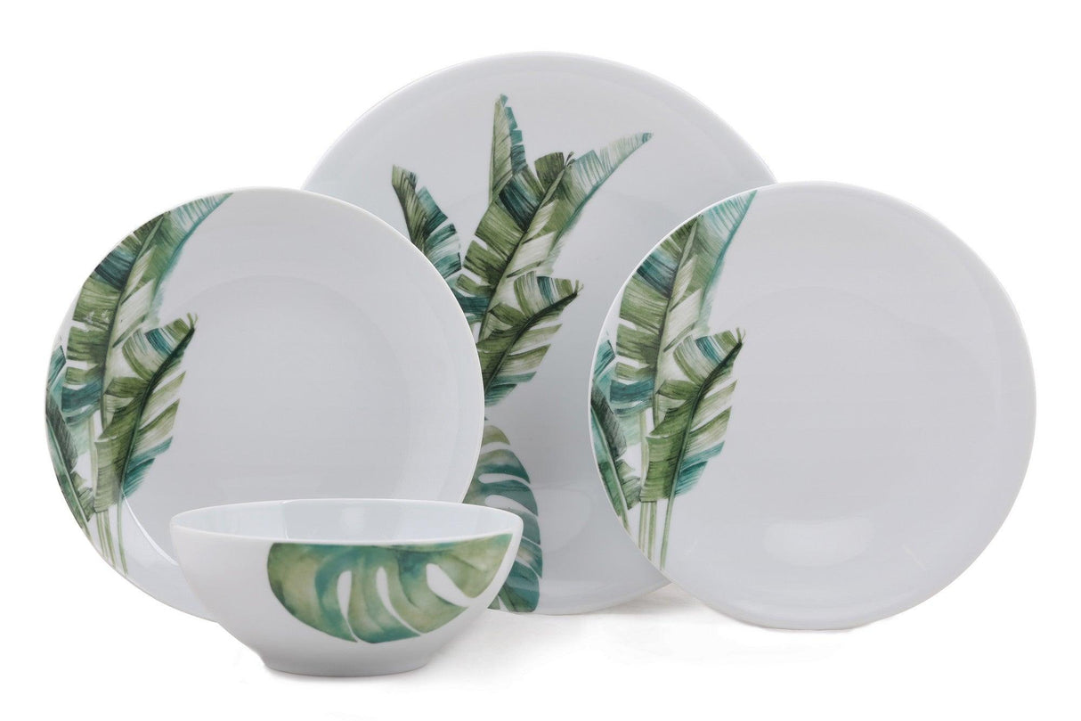 Serviciu de masa, 24 piese, Portelan, Verde