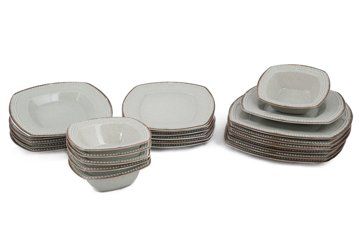 Serviciu de masa, 24 piese, Portelan, Verde