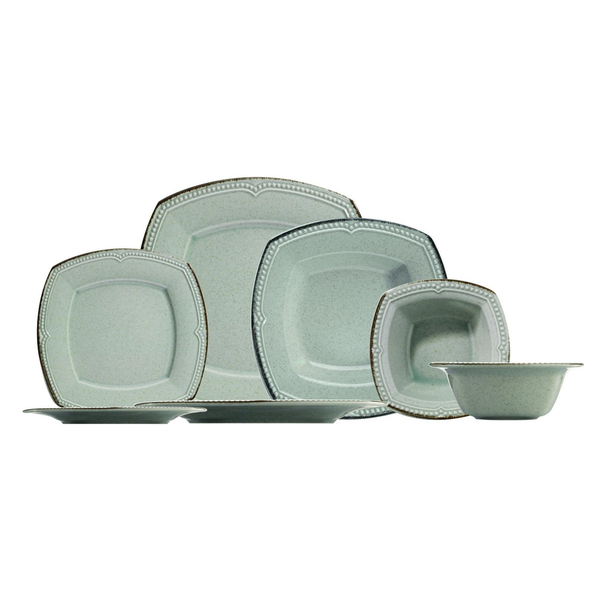Serviciu de masa, 24 piese, Portelan, Verde