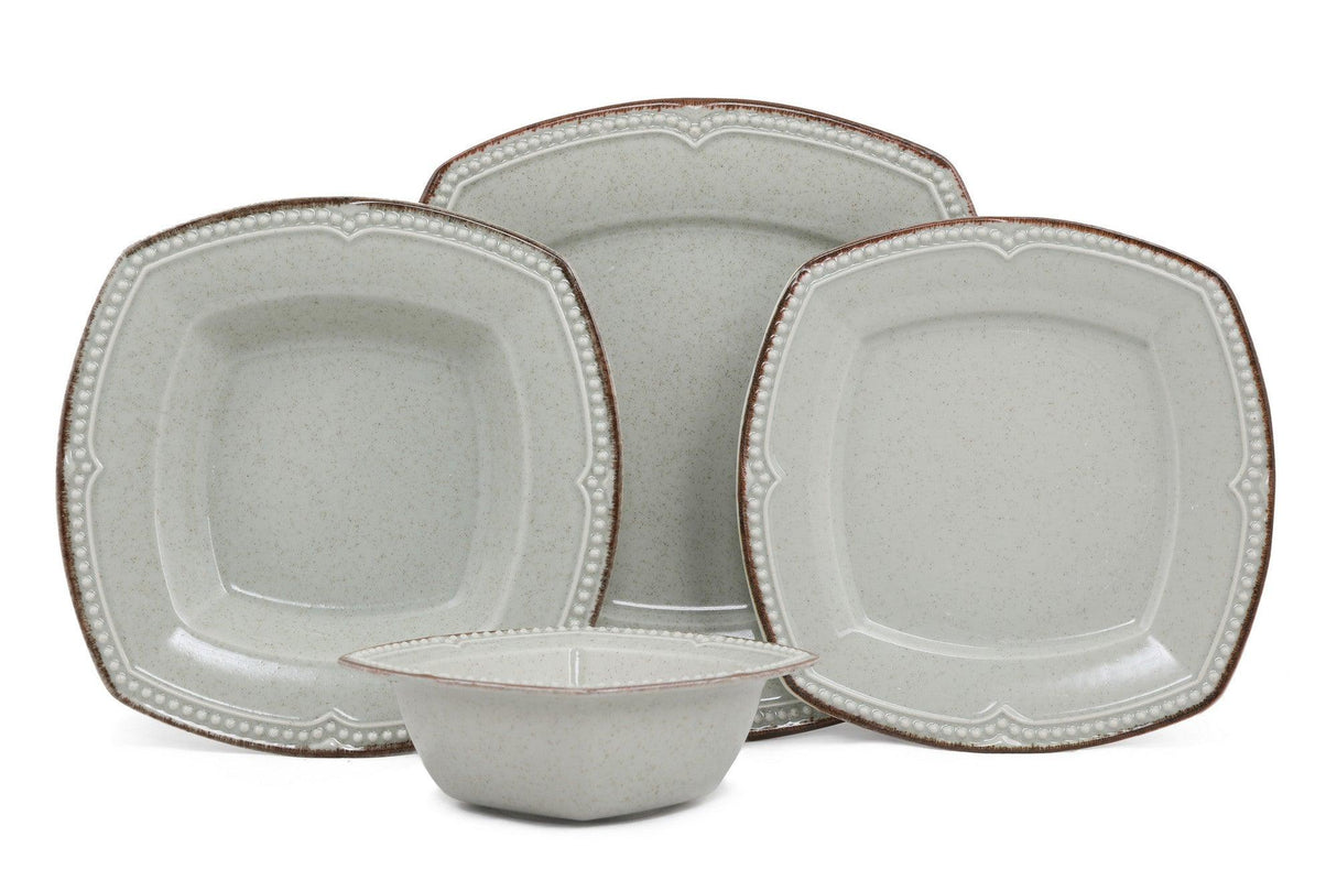 Serviciu de masa, 24 piese, Portelan, Verde