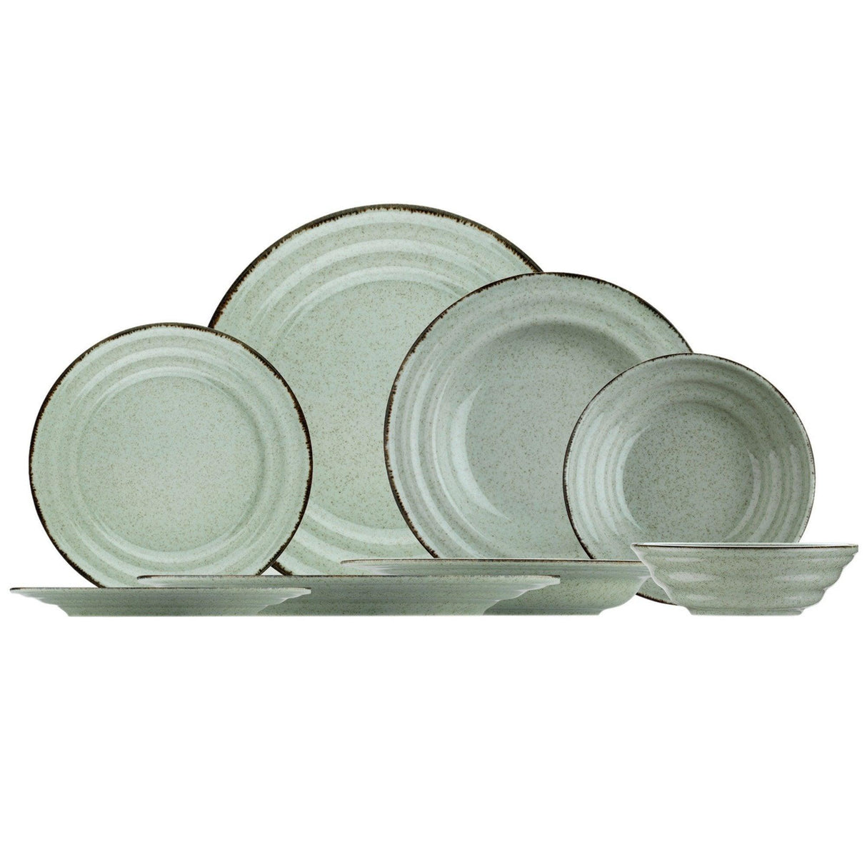 Serviciu de masa, 24 piese, Portelan, Verde