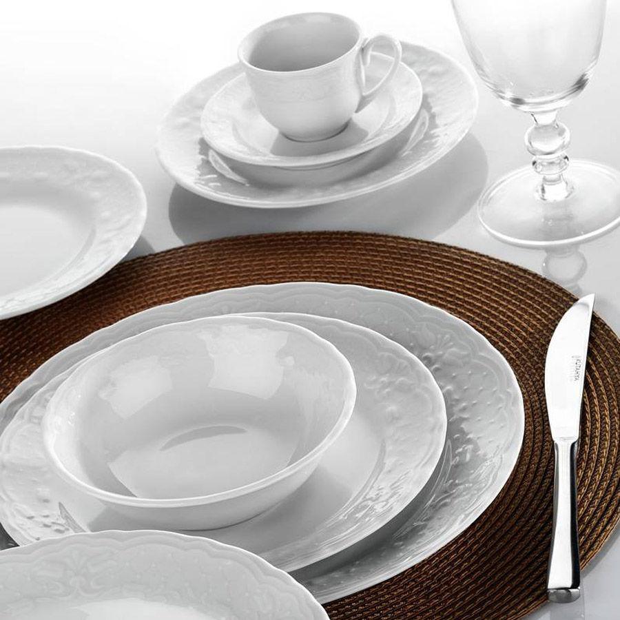 Serviciu de masa, 24 piese, Portelan, Alb