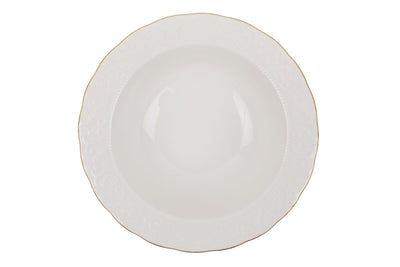 Serviciu de masa, 24 piese, Portelan, Alb - Auriu