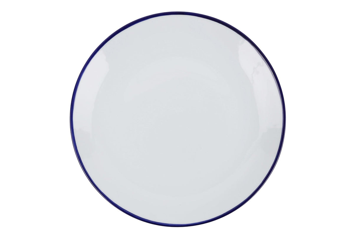 Serviciu de masa, 24 piese, Portelan, Alb - Bleumarin