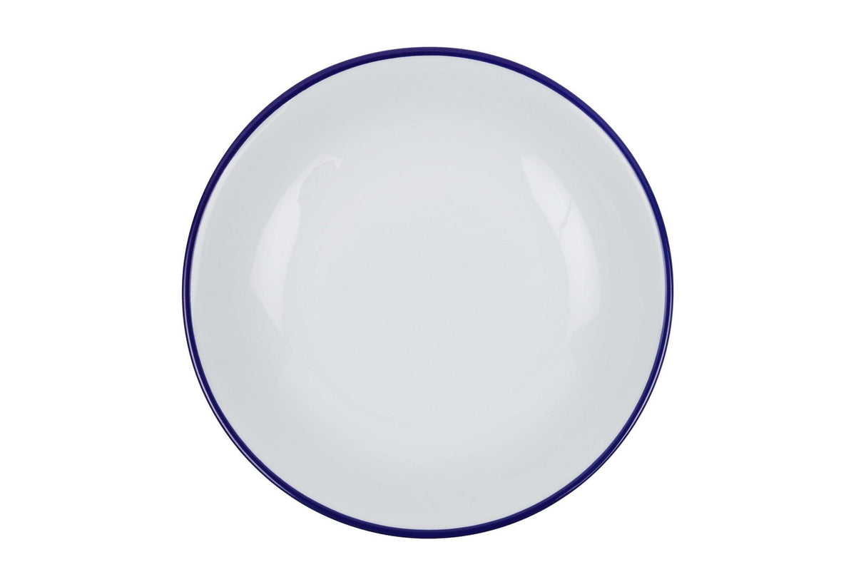 Serviciu de masa, 24 piese, Portelan, Alb - Bleumarin